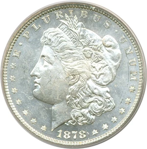 image for: 1878 8TF $1 VAM 21 Broken R&B PCGS MS62