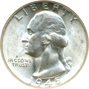 image for: 1945 25c NGC MS66