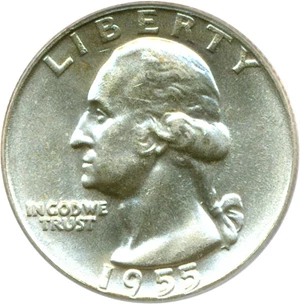 image for: 1955-D 25c PCGS MS65
