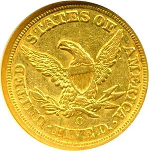 image for: 1854-O $5 NGC AU50