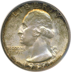 image for: 1937-S 25c PCGS MS65