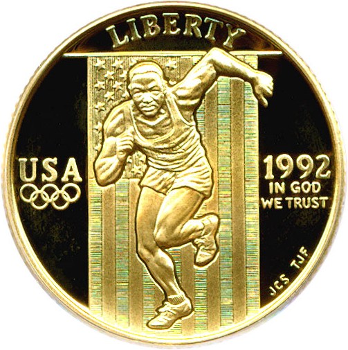 image for: 1992-W $5 Olympic Sprinter PCGS Proof 70 DCameo