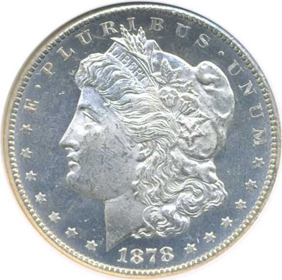 image for: Top 100 VAM: 1878-CC $1 VAM 11  Lines in Wing NGC MS62