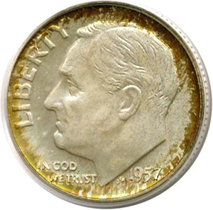 image for: 1957-D 10c PCGS MS66