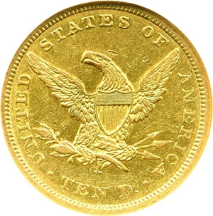 image for: 1854-O $10 Large Date NGC AU53