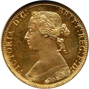 image for: Great Britain: 1875 1/2 D NGC Proof 65 RD