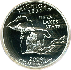 image for: 2004-S 25c Michigan-Silver PCGS Proof 69 DCameo