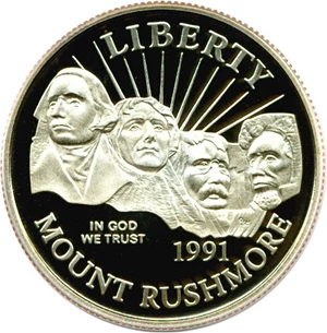 image for: 1991-S 50c Mt. Rushmore PCGS Proof 69 DCameo