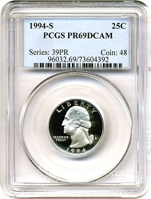 image for: 1994-S 25c PCGS Proof 69 DCameo