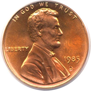 image for: 1985-D 1c PCGS MS68 RD