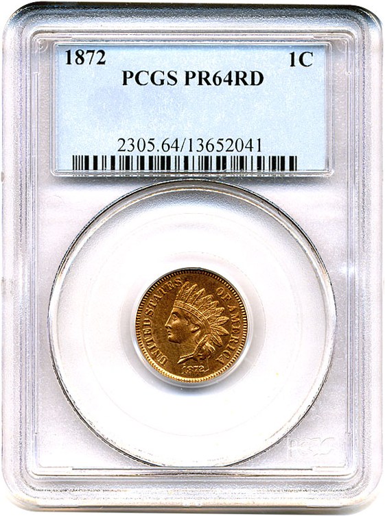 image for: 1872 1c  PCGS Proof 64 RD