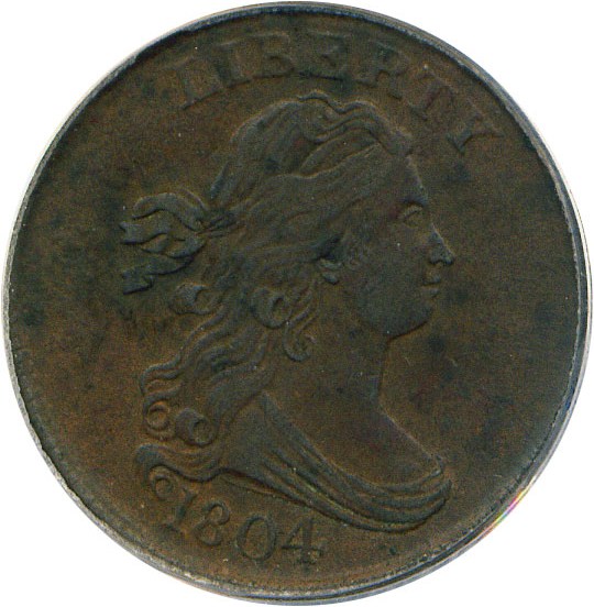 image for: 1804 1/2c Cross 4-Stems PCGS AU55