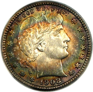 image for: 1908-O 25c PCGS MS64 * Color *