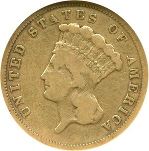 image for: 1860-S $3 NGC VG10