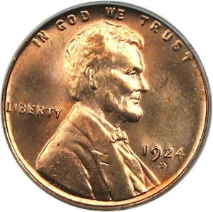 image for: 1924-D 1c PCGS/CAC MS65 RD ex: Walsh