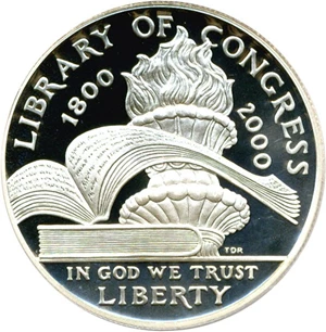 image for: 2000-P $1 Library of Congress PCGS Proof 69 DCameo