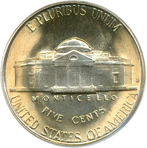 image for: 1939-S 5c Reverse of 1938 PCGS MS66 FS