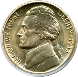 image for: 1938-D 5c Jefferson PCGS MS65 FS