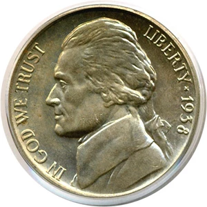 image for: 1938-D 5c Jefferson PCGS MS65 FS