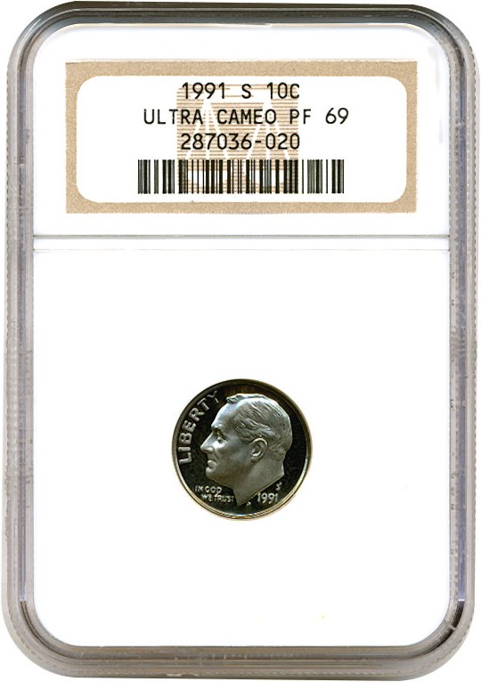image for: 1991-S 10c  NGC Proof 69 UCameo