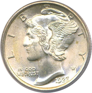 image for: 1923 10c PCGS MS65 FB