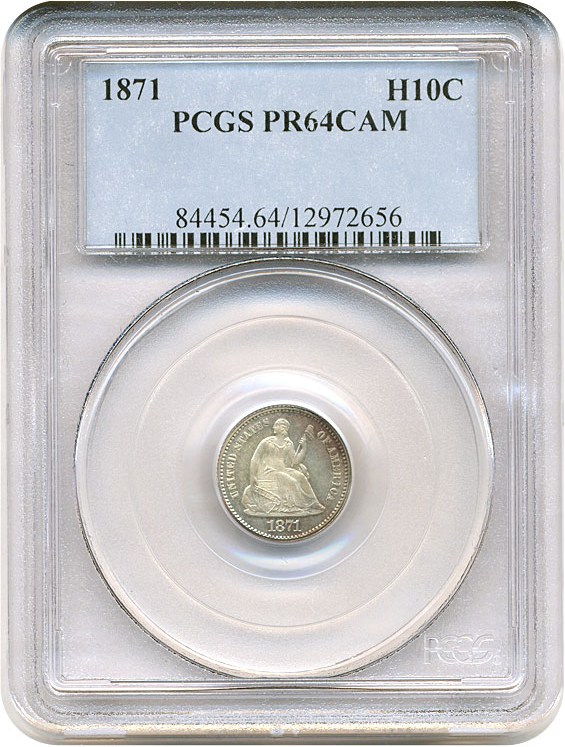 image for: 1871 H10C  PCGS Proof 64 Cameo