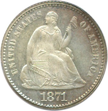 image for: 1871 H10C  PCGS Proof 64 Cameo