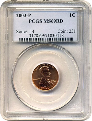 image for: 2003-P 1c PCGS MS69 RD