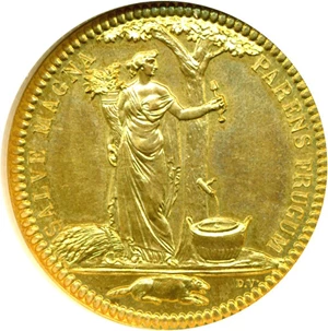 image for: 20th Century Restrike 1796 Medal Castorland - Gold Wing & OR Edge NGC MS63