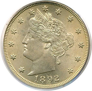 image for: 1892 5c PCGS MS64