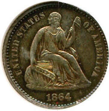 image for: 1864 H10c  NGC MS63