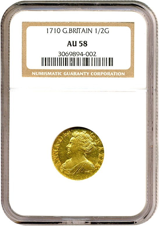 image for: Great Britain: 1710 1/2 G  NGC AU58