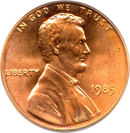 image for: 1985 1c  PCGS MS66 RD OGH