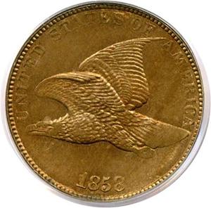 image for: 1858 1c Large Letters PCGS MS64