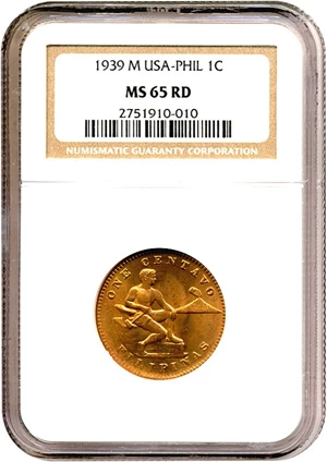 image for: 1939-M 1c NGC MS65 RD