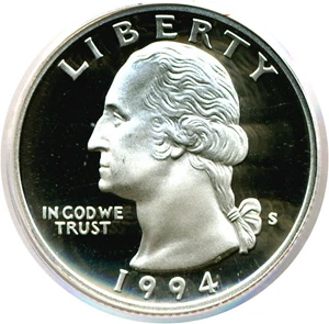 image for: 1994-S 25c PCGS Proof 69 DCameo