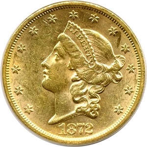 image for: 1872-S $20 PCGS AU55