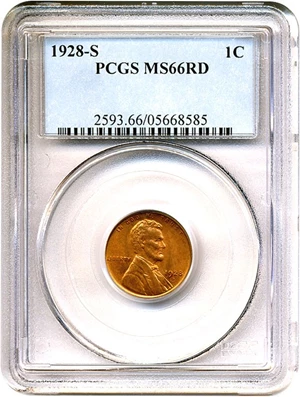 image for: 1928-S 1c PCGS MS66 RD