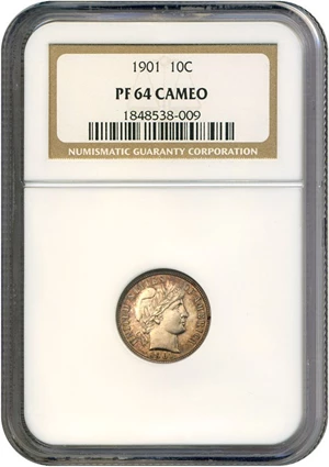 image for: 1901 10c NGC Proof 64 Cameo