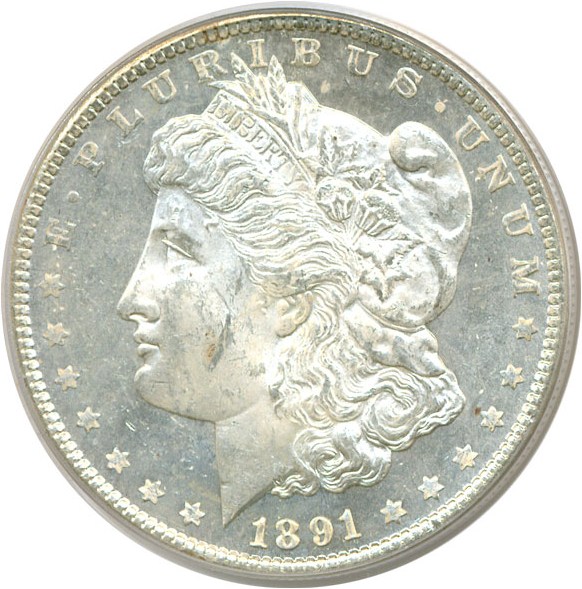 image for: 1891 $1  PCGS MS63 DMPL