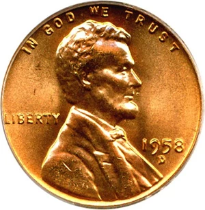 image for: 1958-D 1c PCGS MS66 RD