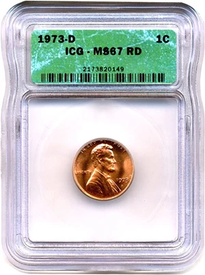 image for: 1973-D 1c ICG MS67 RD