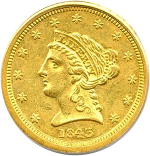 image for: 1843-O Small Date $2 1/2 PCGS AU58