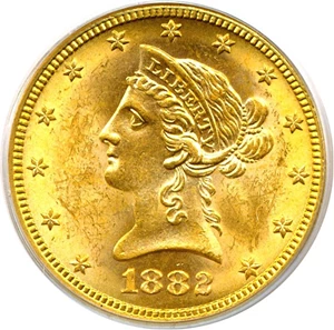 image for: 1882 $10 PCGS MS62
