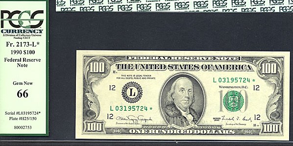 1990 $100 San Francisco (Fr. 2173L)