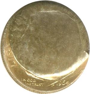image for: Mint Error: 1964 10c NGC MS66 FT - Reverse Die Cap