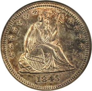 image for: 1845 25c NGC MS64