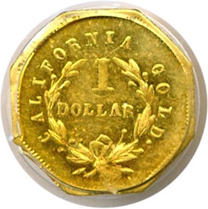 image for: Cal Gold: 1871 $1 PCGS MS62 (BG-1109)
