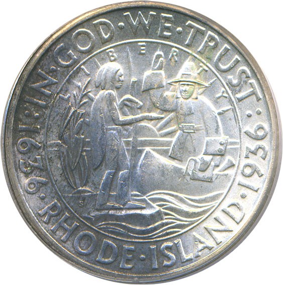 image for: 1936-S 50c Rhode Island PCGS Genuine