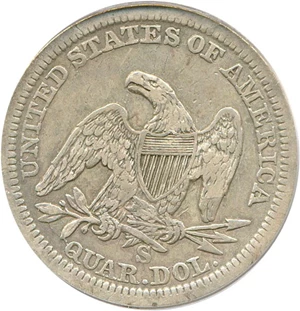 image for: 1861-S 25c PCGS XF40